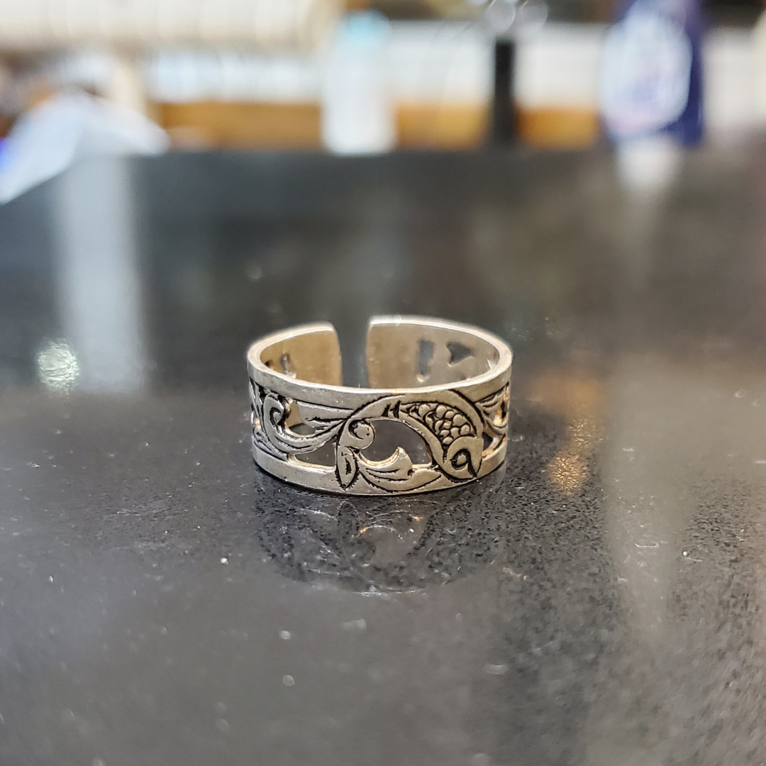 Bague Berbère en Argent 925 - Motif Poisson Gravé Main - Lunja – Image 2