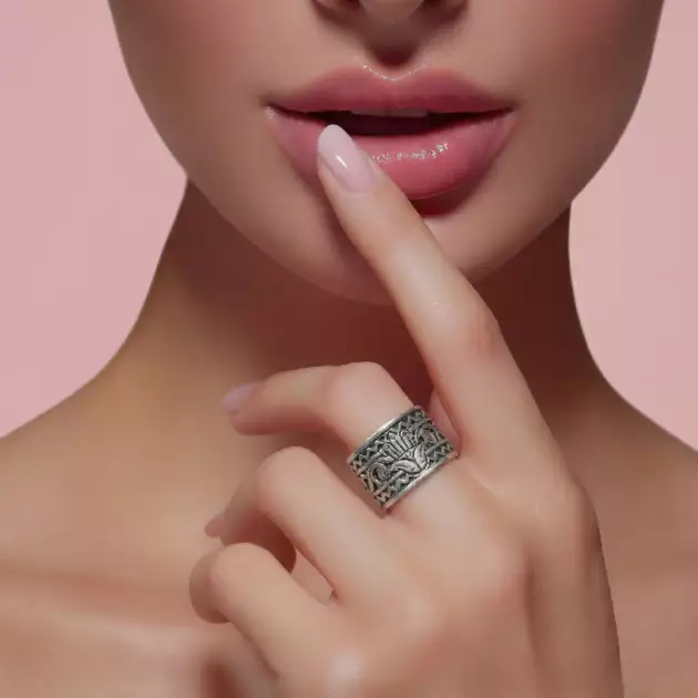 Bague Berbère Khomsa en Argent 925 Artisanat Amazigh Ajustable