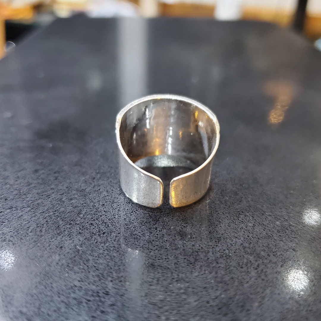 Bague Berbère "Double Zigzag" en Argent 925 – Anneau Large Ajustable Gravé Main | Lunja – Image 3