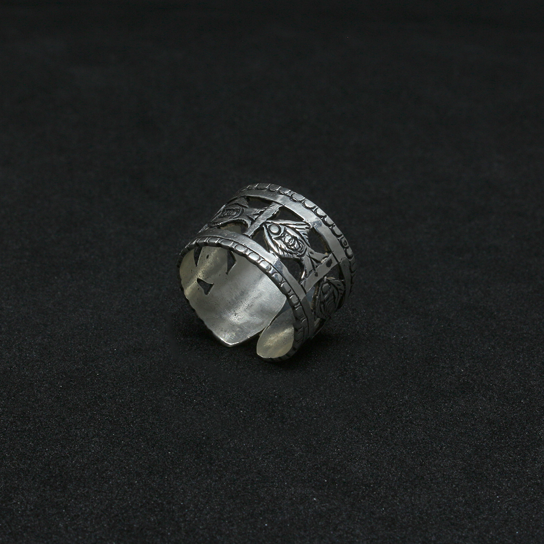 Bague Berbère en Argent 925 Motif Poisson Artisanal – Image 2