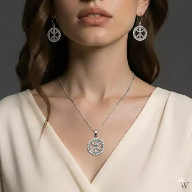 Parure Collier et Boucles d’Oreilles Amazigh Yaz Argent 925 Fait Main