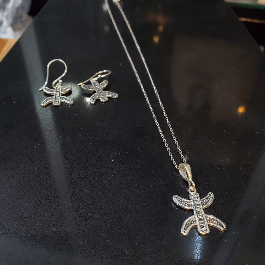 Parure Berbère Argent 925 | Collier et Boucles d'Oreilles Yaz - Lunja – Image 3