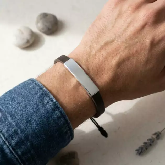 Bracelet Homme Cuir Marron et Argent 925 | LUNJA